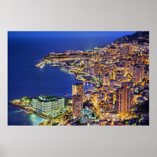 Affiche Monaco la nuit
