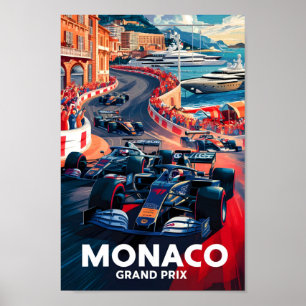 Affiche Monaco Lieu de voyage célèbre