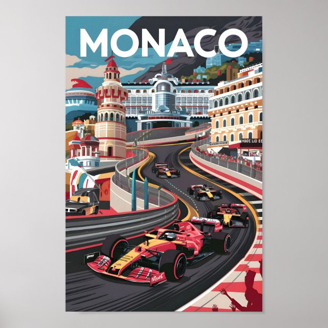 Affiche Monaco Lieu de voyage célèbre (Devant)