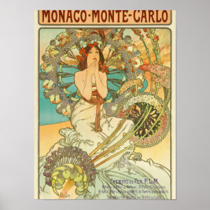 Affiche Monaco, Monte-Carlo, Chemins de Fer P.L.M par Much