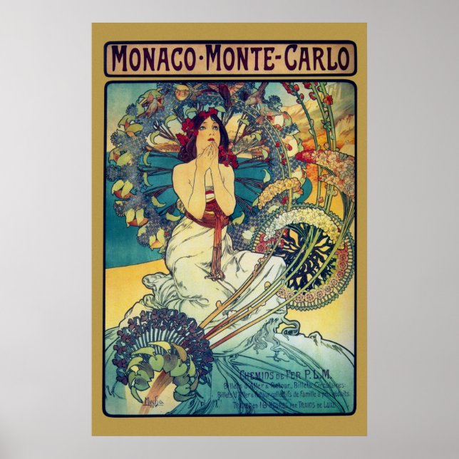 Affiche Monaco Monte-Carlo (Or) (Devant)