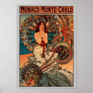 Affiche Monaco Monte Carlo par Alfons Mucha