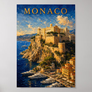 Affiche Monaco : Palace de la Côte d'Azur Art Souvenir