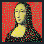 Affiche Monalisa Pop Dot Art<br><div class="desc">Un Monalisa contemporain moderne avec arrière - plan rouge et points verts. Il s'inspire de designers modernes comme Yayoi Kusama.</div>