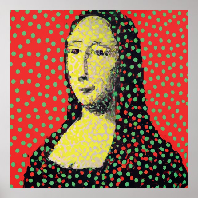 Affiche Monalisa Pop Dot Art (Devant)