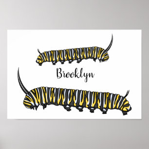 Affiche Monarch caterpillar cartoon illustration