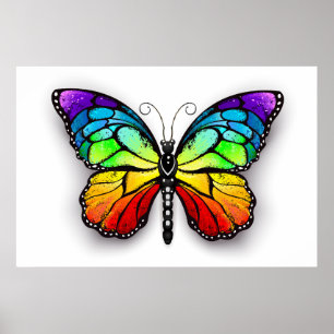 Affiche Monarque papillon arc-en-ciel
