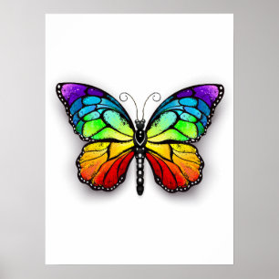 Affiche Monarque papillon arc-en-ciel