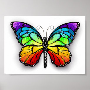 Affiche Monarque papillon arc-en-ciel