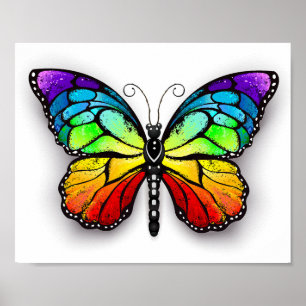 Affiche Monarque papillon arc-en-ciel
