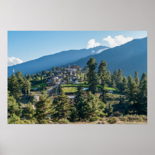 Affiche Monastère bouddhiste Gangtey Goemba, centre du Bho