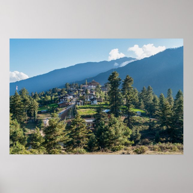 Affiche Monastère bouddhiste Gangtey Goemba, centre du Bho (Devant)