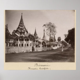 Affiche Monastère de Wayzayanda et pagodes à Moulmein