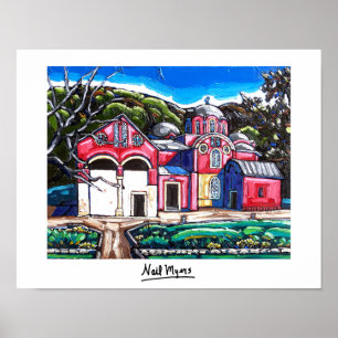 Affiche "Monastère serbe à Pec, Kosovo"