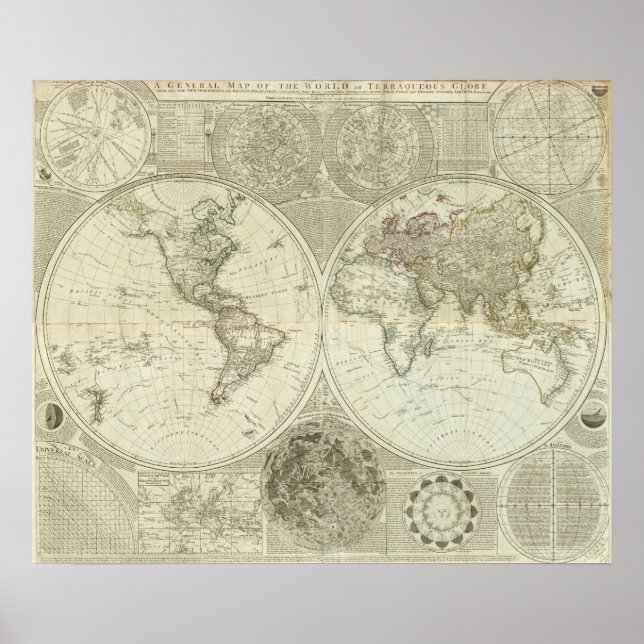 Affiche Monde composite ou globe terraque (Devant)