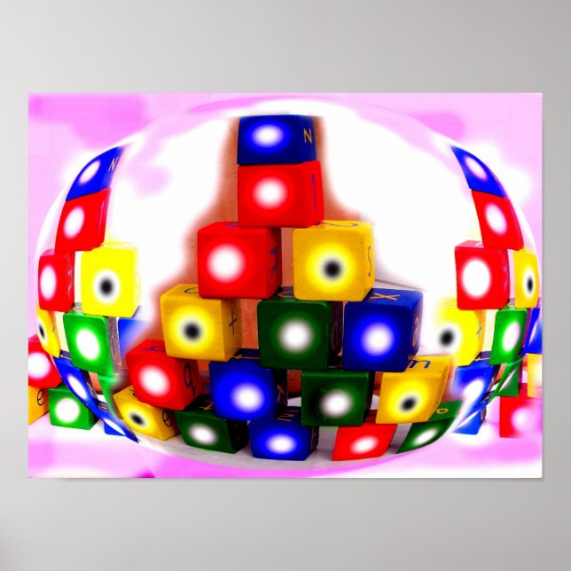 Affiche Monde de Blocs (Devant)