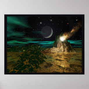 Affiche Monde de la planète volcan