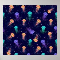 Monde de méduses sous-marines : motif lumineux.