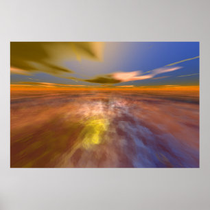 Affiche MONDE D'HYPERION, CIEL DE PAYSAGE ALIEN, NUAGES Sc