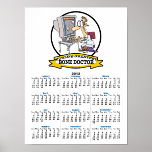 AFFICHE MONDE LE MEILLEUR MÉDECIN OS HOMMES CARTOON