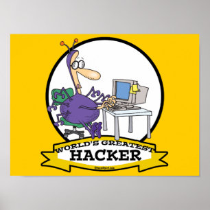 AFFICHE MONDE LE PLUS GRAND HACKER CARTOON