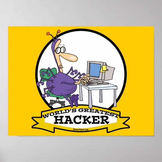 AFFICHE MONDE LE PLUS GRAND HACKER CARTOON (Devant)