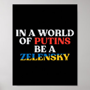 Affiche Monde ukrainien de Poutine, soit Zelensky hommes u