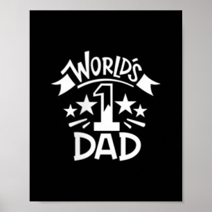 Affiche Mondes Mens Numéro 1 Papa Emblème minimal Jour des