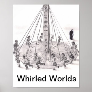 Affiche Mondes tourmentés. Des Gens Qui Courent Autour De 