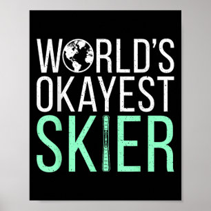 Affiche Mondial Skieur Moyen Neige Sport D'hiver Skieur