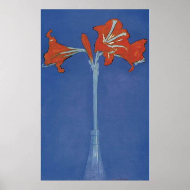 Affiche Mondrian Amaryllis dans un flash (Devant)