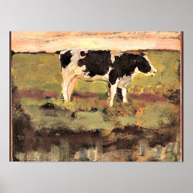 Affiche Mondrian - Black and White Heifer, 1904, (Devant)