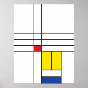 Affiche Mondrian II Design d'Art Moderne Minimaliste De St
