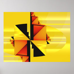 Affiche Mondrian Modern Abstract Fractal Art