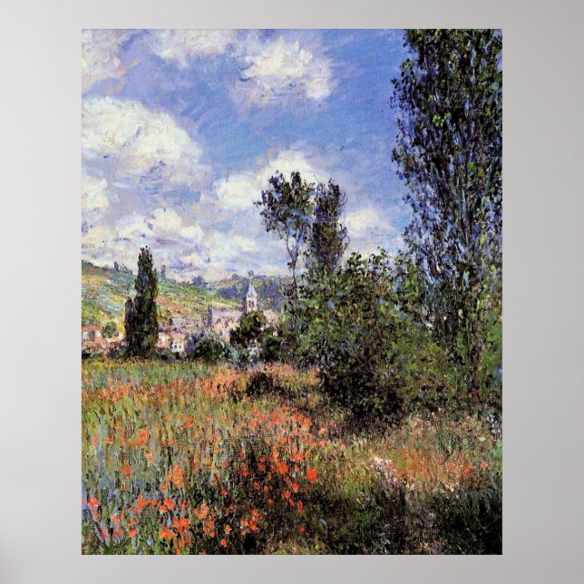 Affiche Monet - Allée dans les champs de coquelicots Affic (Devant)