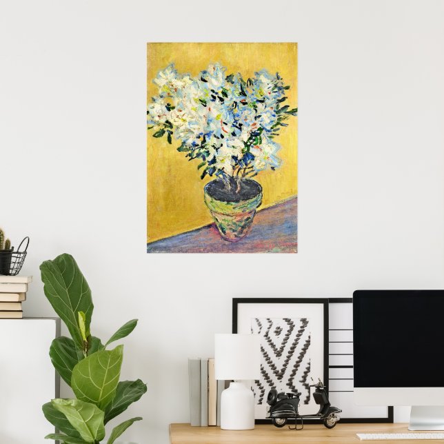 Affiche Monet - Azalées blanches dans un pot,  (Bureau à domicile)