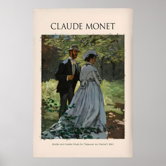 Affiche Monet Bazille et Camille Déjeuner sur l'Herbe (Devant)