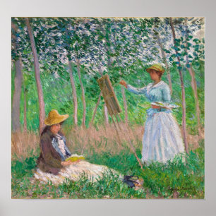 Affiche Monet - Blanche À Easel, Suzanne Lecture