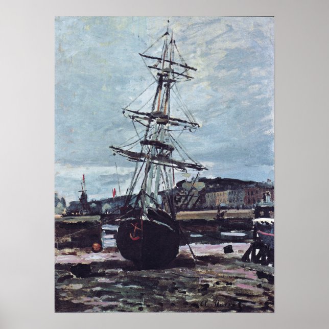 Affiche Monet - Boot Gestrandeter À Fecamp 1868 (Devant)