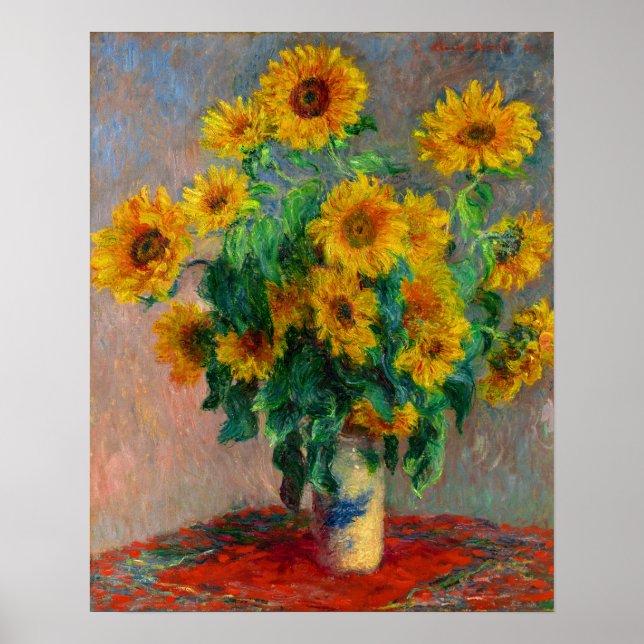 Affiche Monet Bouquet de tournesols (Devant)