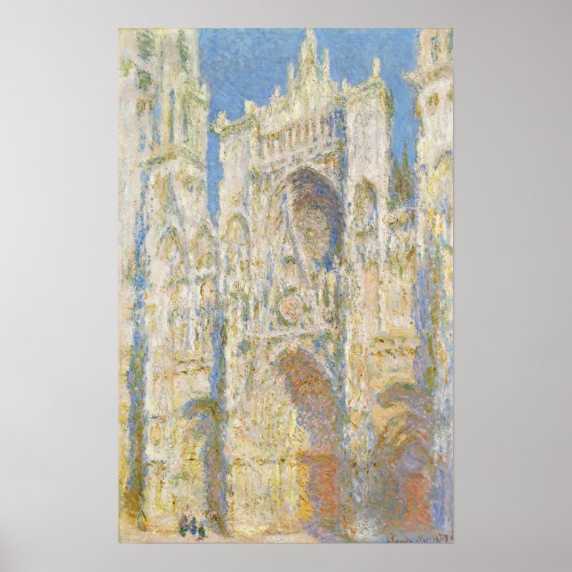 Affiche Monet - Cathédrale de Rouen Façade Ouest Lumière d (Devant)