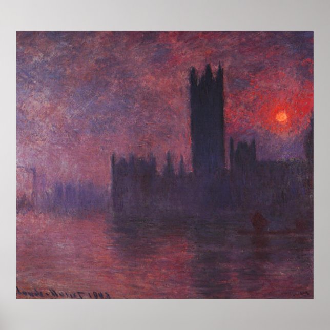 Affiche Monet Chambres du Parlement au coucher du soleil P (Devant)