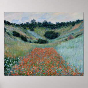 Affiche Monet - Champ de coquelicots dans un creux près de