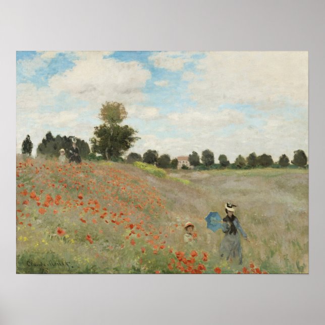 Affiche Monet - Champ de pavot (Devant)