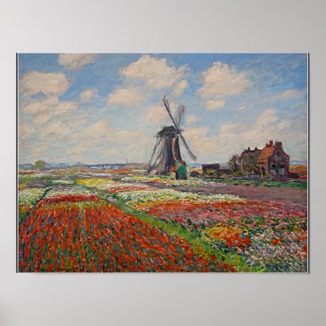 Affiche Monet - Champs de Tulipes en Hollande (Devant)