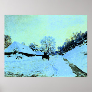 Affiche Monet - Chariot sur la neige