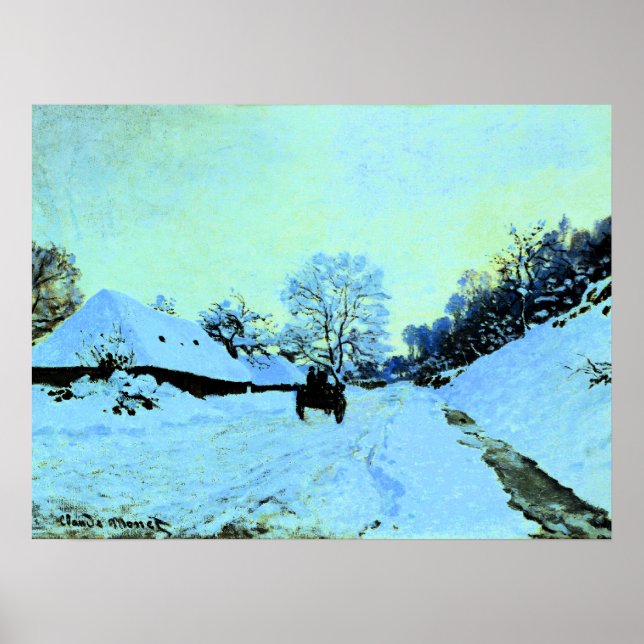 Affiche Monet - Chariot sur la neige (Devant)