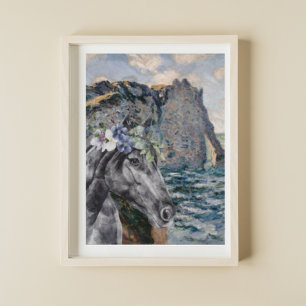 Affiche Monet Cliff of Aval & Black Horse Compilation