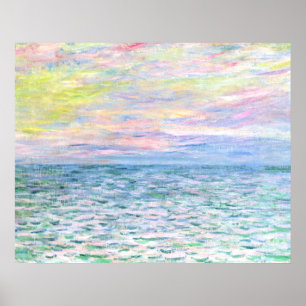 Affiche Monet - Coucher de soleil à Pourville, art