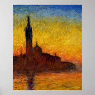 Affiche Monet Coucher de soleil Venise Coloré Impressionni